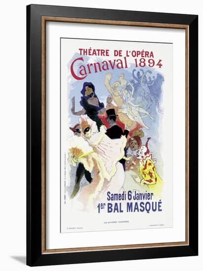 Poster Advertising a Masked Ball and Carnival, at the Theatre De L'Opera, 1894-Jules Chéret-Framed Giclee Print