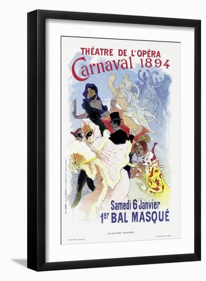 Poster Advertising a Masked Ball and Carnival, at the Theatre De L'Opera, 1894-Jules Chéret-Framed Giclee Print