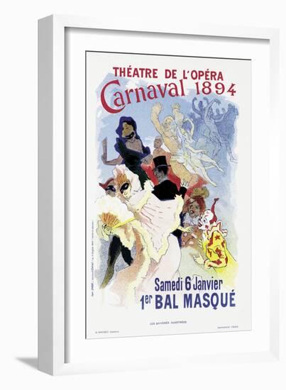 Poster Advertising a Masked Ball and Carnival, at the Theatre De L'Opera, 1894-Jules Chéret-Framed Giclee Print