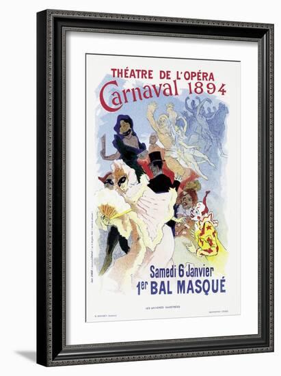 Poster Advertising a Masked Ball and Carnival, at the Theatre De L'Opera, 1894-Jules Chéret-Framed Giclee Print