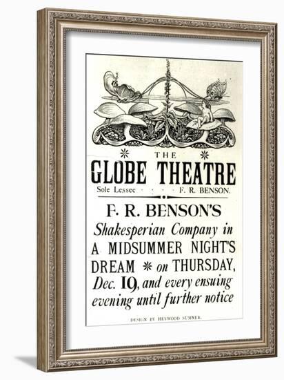 Poster Advertising 'A Midsummer Night's Dream' by William Shakespeare-null-Framed Giclee Print