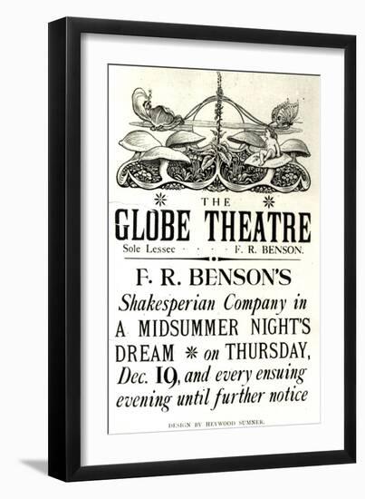 Poster Advertising 'A Midsummer Night's Dream' by William Shakespeare-null-Framed Giclee Print