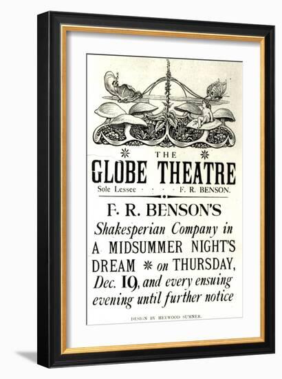 Poster Advertising 'A Midsummer Night's Dream' by William Shakespeare-null-Framed Giclee Print