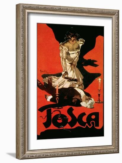 Poster Advertising a Performance of Tosca, 1899-Adolfo Hohenstein-Framed Giclee Print