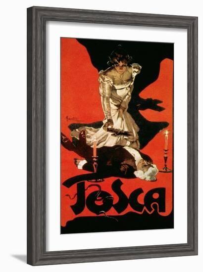 Poster Advertising a Performance of Tosca, 1899-Adolfo Hohenstein-Framed Giclee Print