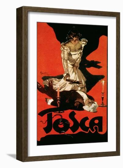 Poster Advertising a Performance of Tosca, 1899-Adolfo Hohenstein-Framed Giclee Print