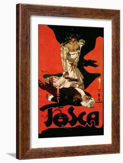 Poster Advertising a Performance of Tosca, 1899-Adolfo Hohenstein-Framed Giclee Print