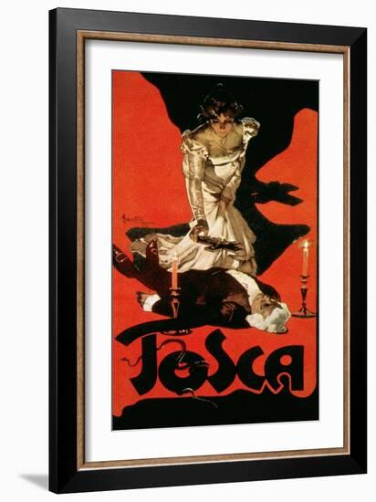 Poster Advertising a Performance of Tosca, 1899-Adolfo Hohenstein-Framed Giclee Print