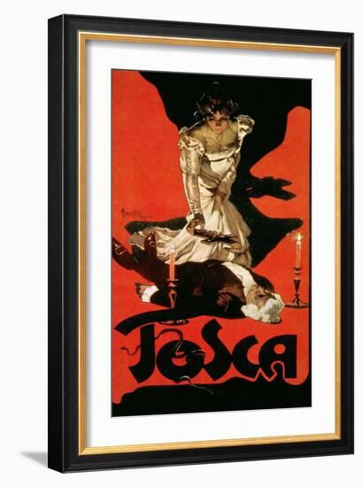 Poster Advertising a Performance of Tosca, 1899-Adolfo Hohenstein-Framed Giclee Print