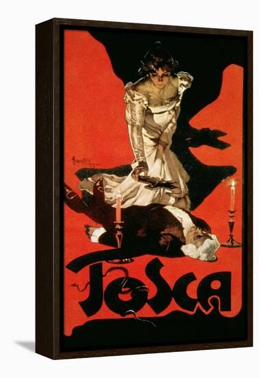 Poster Advertising a Performance of Tosca, 1899-Adolfo Hohenstein-Framed Premier Image Canvas