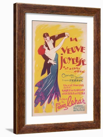 Poster Advertising a Production of the 'Merry Widow'-Franz Lehar-Framed Giclee Print