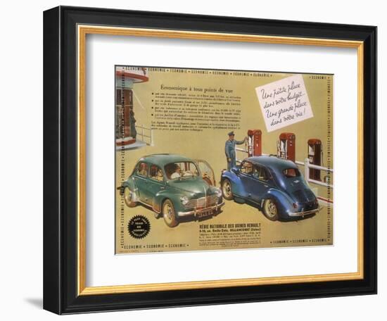 Poster Advertising a Renault 4Cv, 1949-null-Framed Giclee Print