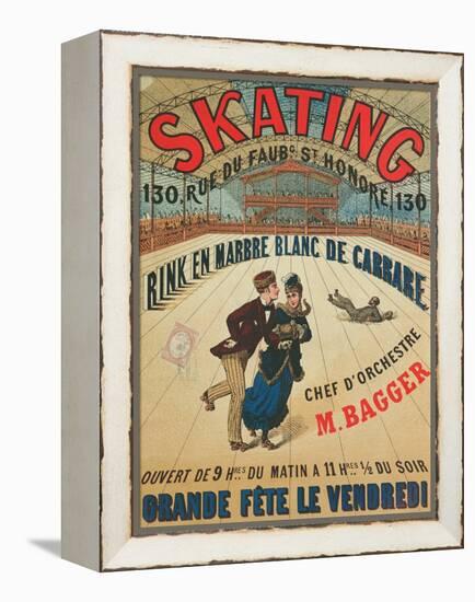 Poster Advertising a Roller Skating Rink in Paris, 1905-null-Framed Premier Image Canvas