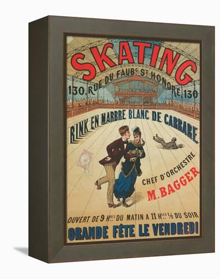 Poster Advertising a Roller Skating Rink in Paris, 1905-null-Framed Premier Image Canvas