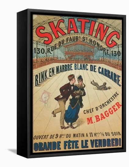 Poster Advertising a Roller Skating Rink in Paris, 1905-null-Framed Premier Image Canvas