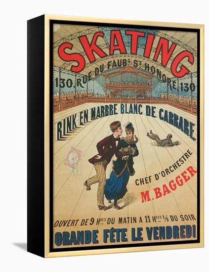 Poster Advertising a Roller Skating Rink in Paris, 1905-null-Framed Premier Image Canvas