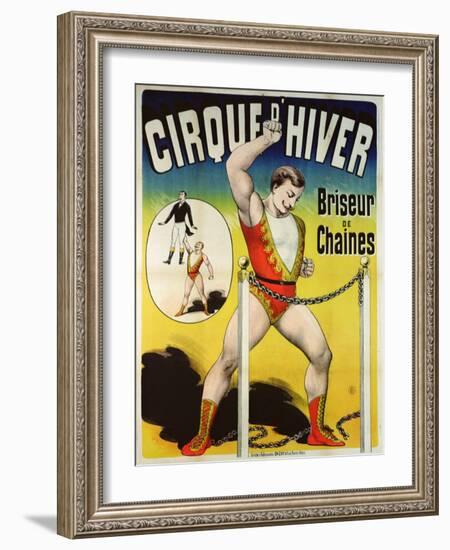 Poster Advertising a Strongman at the 'Cirque D'Hiver'-null-Framed Giclee Print