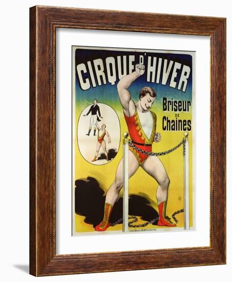 Poster Advertising a Strongman at the 'Cirque D'Hiver'-null-Framed Giclee Print