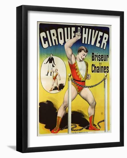 Poster Advertising a Strongman at the 'Cirque D'Hiver'-null-Framed Giclee Print