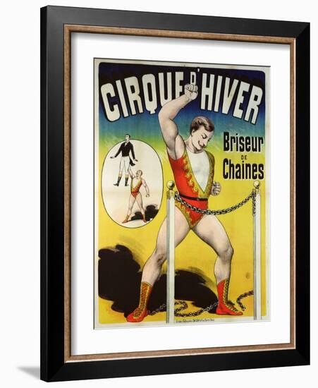 Poster Advertising a Strongman at the 'Cirque D'Hiver'-null-Framed Giclee Print