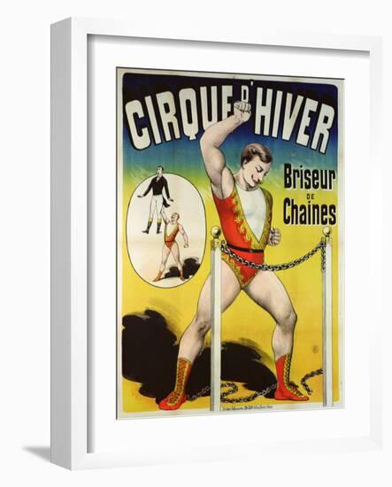 Poster Advertising a Strongman at the 'Cirque D'Hiver'-null-Framed Giclee Print