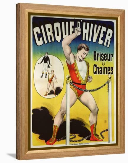 Poster Advertising a Strongman at the 'Cirque D'Hiver'-null-Framed Premier Image Canvas