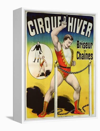 Poster Advertising a Strongman at the 'Cirque D'Hiver'-null-Framed Premier Image Canvas