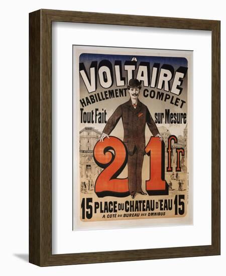 Poster Advertising 'A Voltaire', C.1877-Jules Chéret-Framed Giclee Print