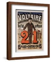 Poster Advertising 'A Voltaire', C.1877-Jules Chéret-Framed Giclee Print