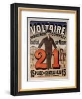 Poster Advertising 'A Voltaire', C.1877-Jules Chéret-Framed Giclee Print