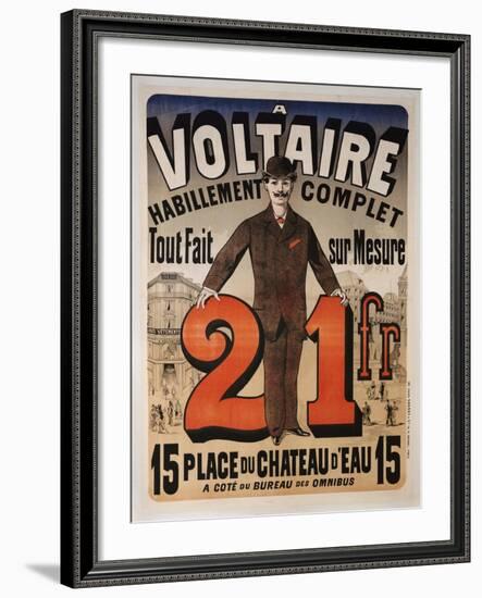 Poster Advertising 'A Voltaire', C.1877-Jules Chéret-Framed Giclee Print