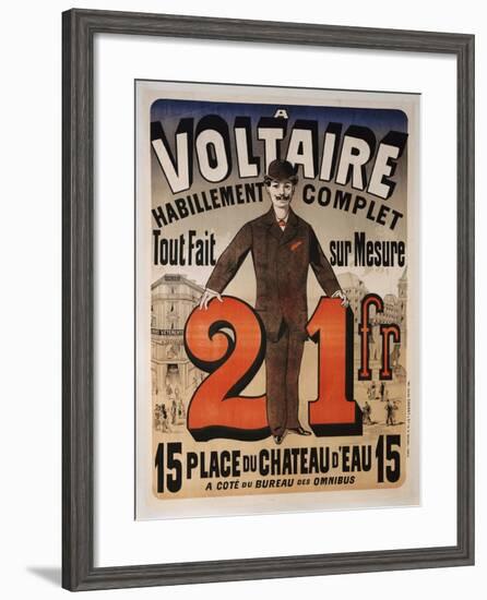 Poster Advertising 'A Voltaire', C.1877-Jules Chéret-Framed Giclee Print