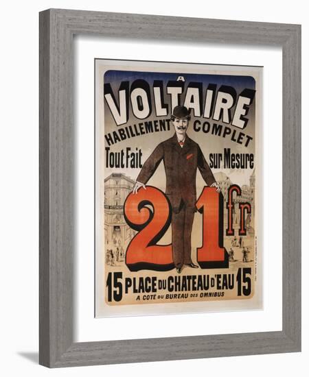 Poster Advertising 'A Voltaire', C.1877-Jules Chéret-Framed Giclee Print