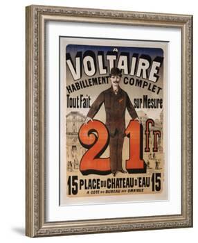 Poster Advertising 'A Voltaire', C.1877-Jules Chéret-Framed Giclee Print