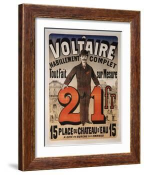Poster Advertising 'A Voltaire', C.1877-Jules Chéret-Framed Giclee Print