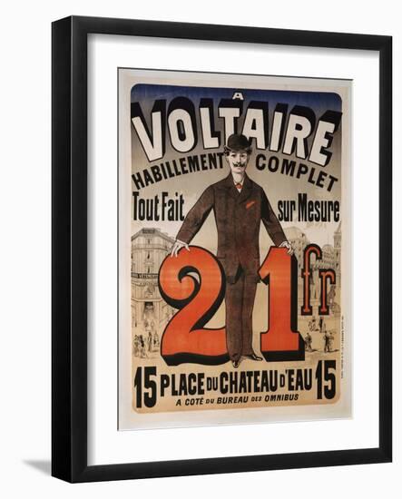 Poster Advertising 'A Voltaire', C.1877-Jules Chéret-Framed Giclee Print