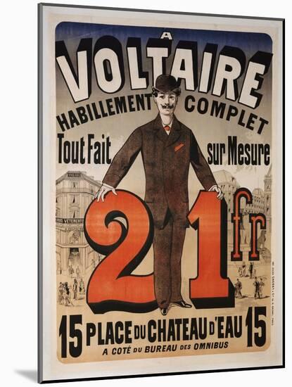 Poster Advertising 'A Voltaire', C.1877-Jules Chéret-Mounted Giclee Print