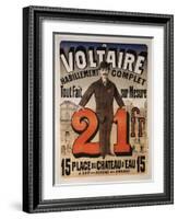 Poster Advertising 'A Voltaire', C.1877-Jules Chéret-Framed Giclee Print