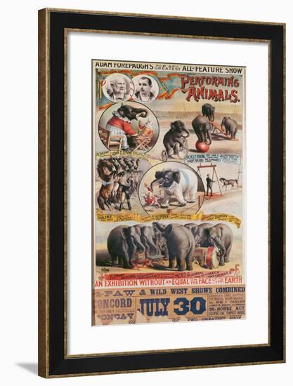 Poster Advertising Adam Forepaugh's 'New and Greatest All-Feature Show'-null-Framed Giclee Print