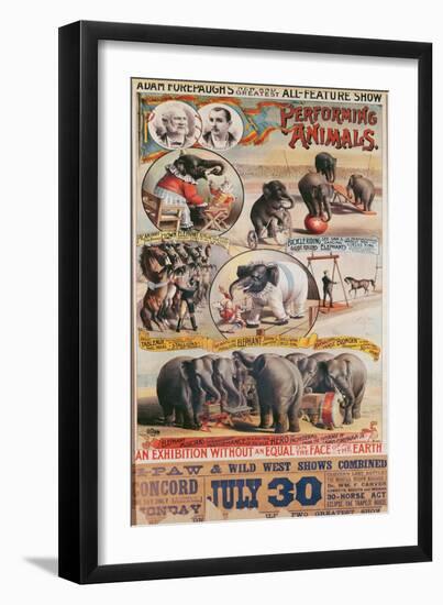 Poster Advertising Adam Forepaugh's 'New and Greatest All-Feature Show'-null-Framed Giclee Print