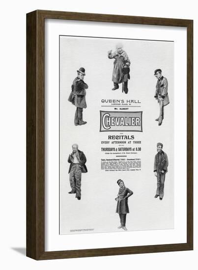 Poster Advertising Albert Chevalier's Recital at the Queen's Hall (Engraving)-English-Framed Giclee Print