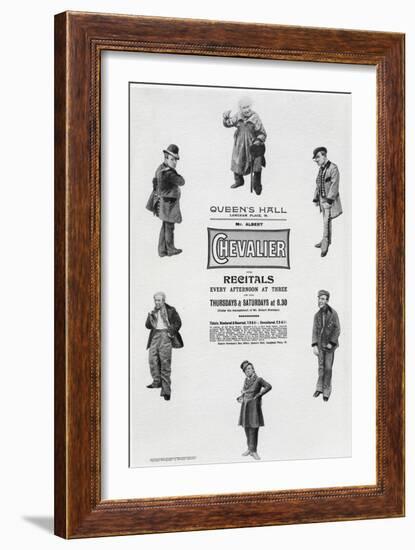 Poster Advertising Albert Chevalier's Recital at the Queen's Hall (Engraving)-English-Framed Giclee Print