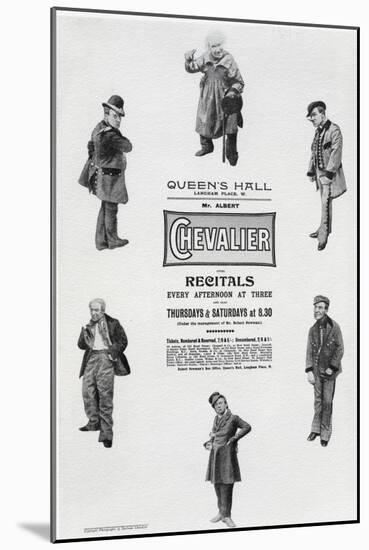 Poster Advertising Albert Chevalier's Recital at the Queen's Hall (Engraving)-English-Mounted Giclee Print