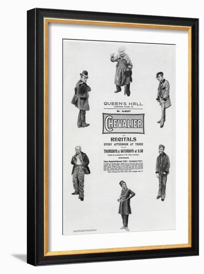 Poster Advertising Albert Chevalier's Recital at the Queen's Hall (Engraving)-English-Framed Giclee Print