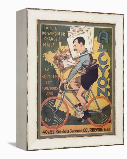 Poster Advertising 'Alcyon' Cycles with the Winners of Tour de France Faber-Michel, called Mich Liebeaux-Framed Premier Image Canvas