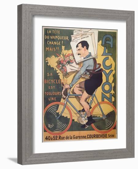 Poster Advertising 'Alcyon' Cycles with the Winners of Tour de France Faber-Michel, called Mich Liebeaux-Framed Giclee Print