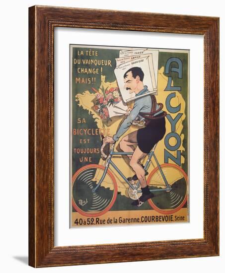 Poster Advertising 'Alcyon' Cycles with the Winners of Tour de France Faber-Michel, called Mich Liebeaux-Framed Giclee Print