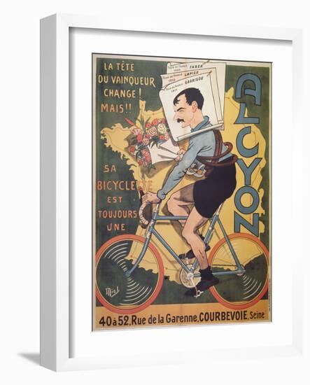 Poster Advertising 'Alcyon' Cycles with the Winners of Tour de France Faber-Michel, called Mich Liebeaux-Framed Giclee Print