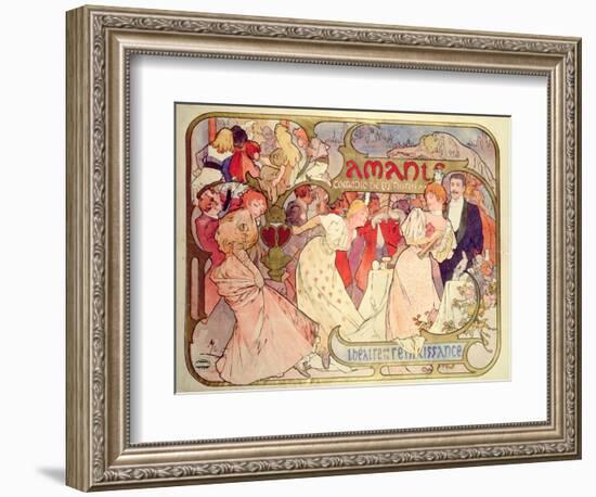 Poster Advertising 'Amants', a Comedy at the Theatre De La Renaissance, 1896-Alphonse Mucha-Framed Giclee Print