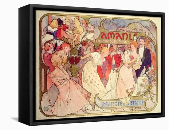 Poster Advertising 'Amants', a Comedy at the Theatre De La Renaissance, 1896-Alphonse Mucha-Framed Premier Image Canvas